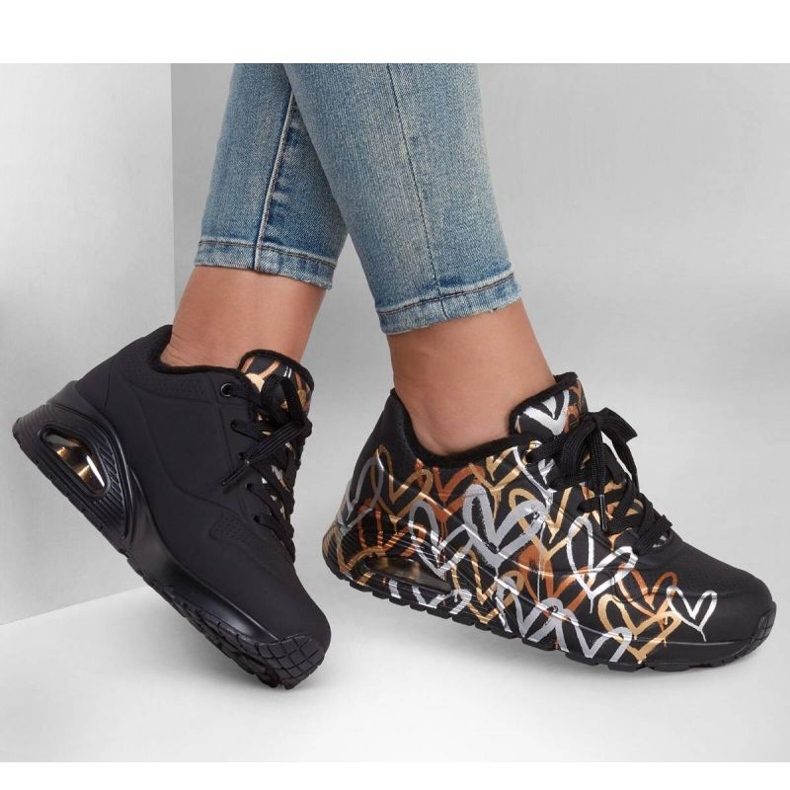 Cipők Skechers Uno Metallic Love W 155523/BKGD fekete 1