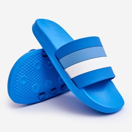 WJ1 Férfi Blue Vision csíkos papucs kék 2