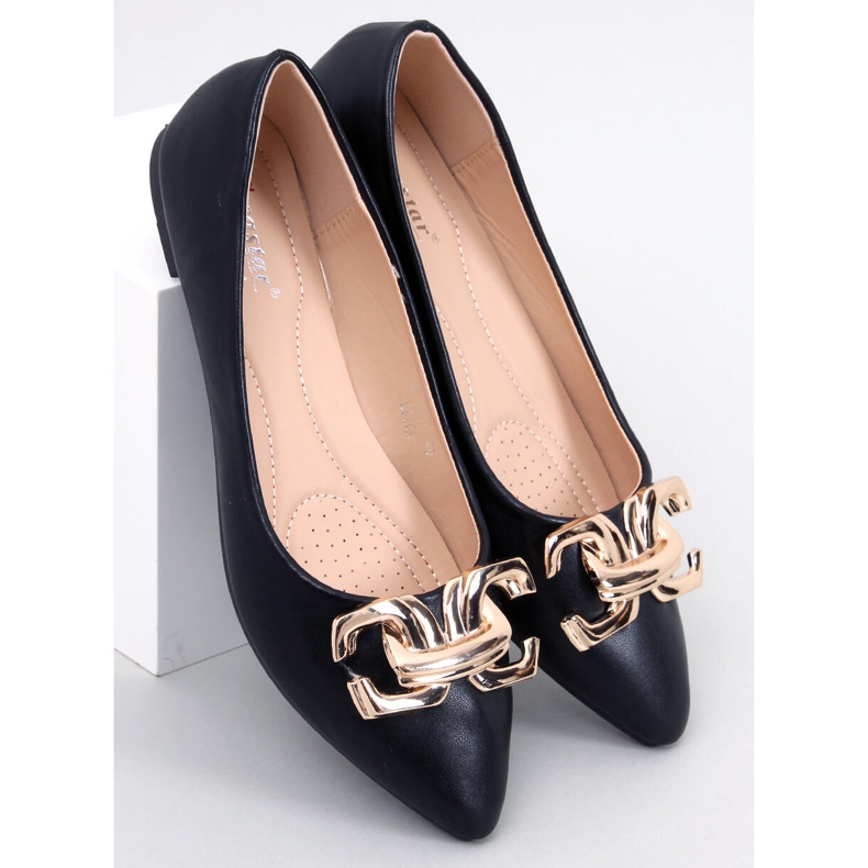 Seastar Simona Black elegáns balerinák csattal fekete 1