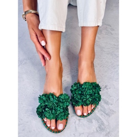Prima Green virágos papucs zöld 2