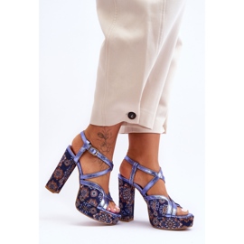 Bőr Sarkú Szandál Maciejka 06084-17 Navy Blue kék 1