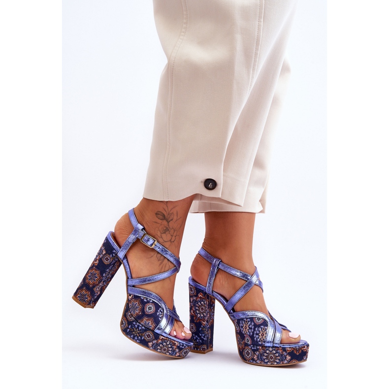 Bőr Sarkú Szandál Maciejka 06084-17 Navy Blue kék 1