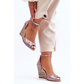 Bőr ékszandál Laura Messi 2603/783 ezüst 2