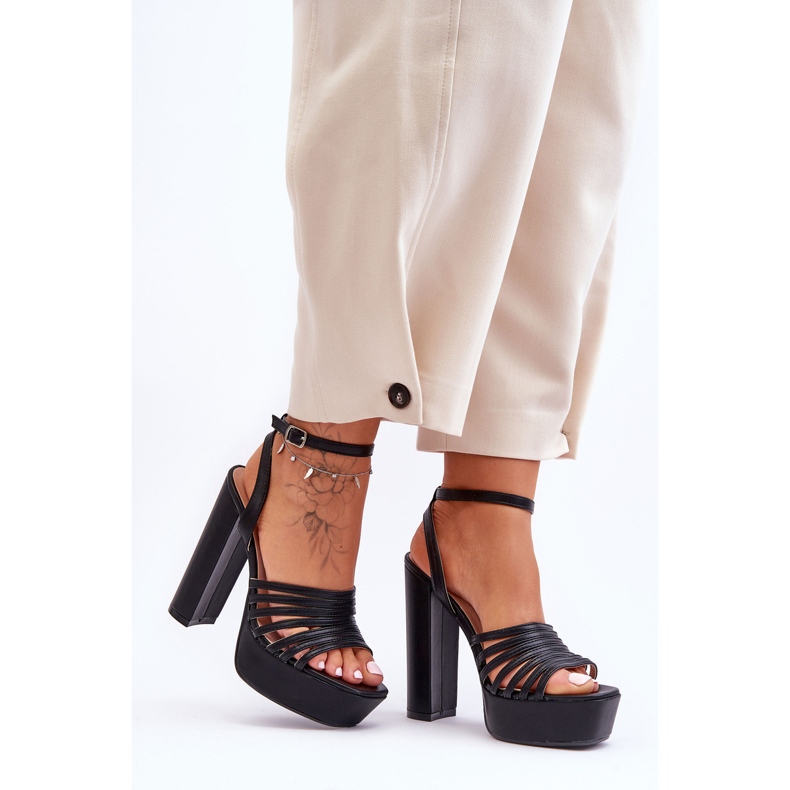 Szandál Magas Sarkú Fekete Maya 2