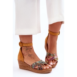 Maciejka Suede Wedge szandál 04565-43 narancs narancssárga 1