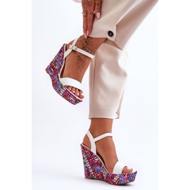 Női Szandál Egy Színes Ék Fehér Malibu 2