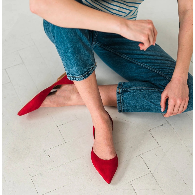 Marco Shoes Balett lakások sarokkal piros 1