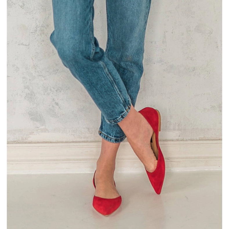 Marco Shoes Balett lakások sarokkal piros 2