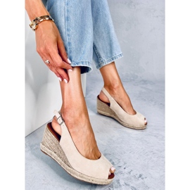 Nevil Beige nyitott orrú ékes espadrillák bézs 2