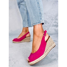 Nevil Fuchsia nyitott orrú ékes espadrillák rózsaszín 1
