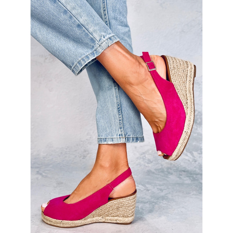 Nevil Fuchsia nyitott orrú ékes espadrillák rózsaszín 2