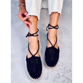 Yaweh Fekete női csipke espadrillák 1