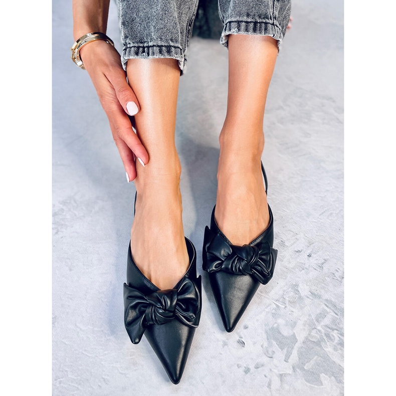 Loon fekete nyitott sarkú balettlakások 1