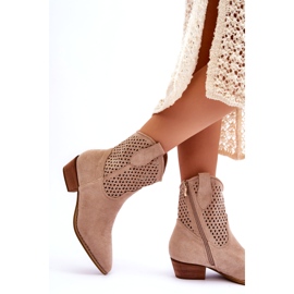 Női áttört cowboy csizma bézs nádszál 2 Női áttört cowboy csizma bézs nádszál 2