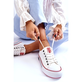 Női Fabric Platform tornacipő Big Star LL274180 Fehér 3