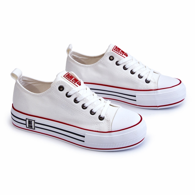 Női Fabric Platform tornacipő Big Star LL274180 Fehér 6