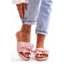 Fashion Divatos női papucs rózsaszín Estera masnival 3