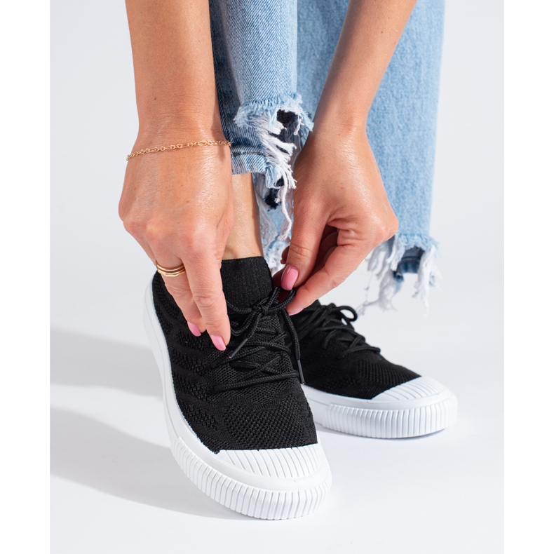 Női textil fekete Shelovet tornacipő 1