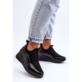 PE1 Női Slip-On Wedge Sportcipő Fekete Farro 1