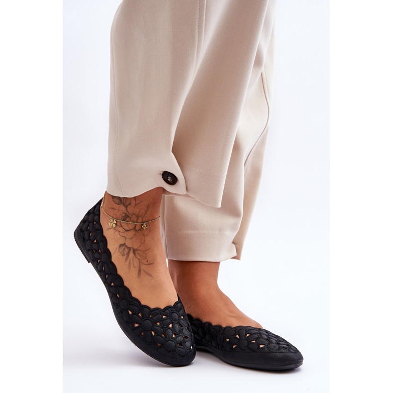 PE1 Női áttört balerina fekete látnok 1