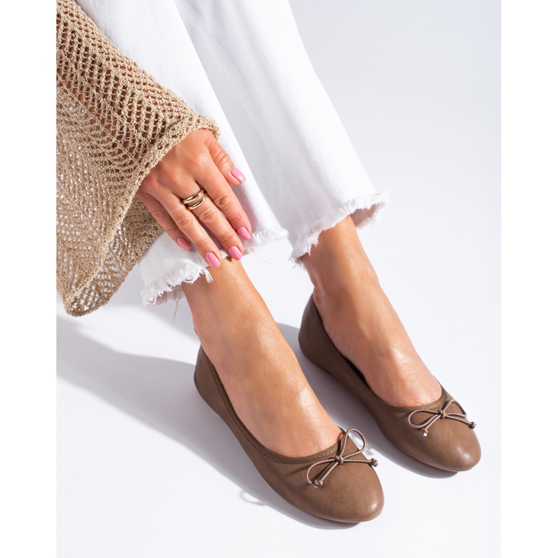 Női barna balerinák Shelovet masnival 1