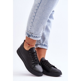 PE1 Női bőr klasszikus tornacipő fekete korlátlan 1