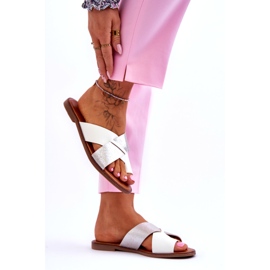 Jezzi Klasszikus női fehér és ezüst papucs 2