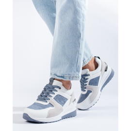 Női Shelovet wedge tornacipő fehér és kék színben 1