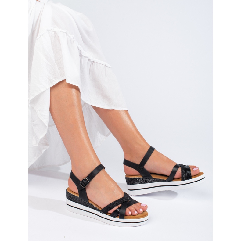 Fekete női Shelovet ékszandál 1
