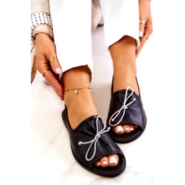 Bőr női balerinák Nicole 2660/001 fekete 5