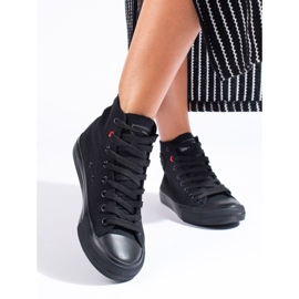 Női magas, fekete tornacipő Big Star T274033 1