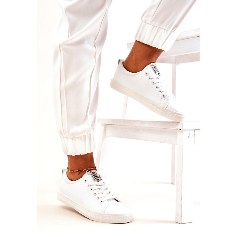 Bőr tornacipő Big Star JJ274311 fehér 7