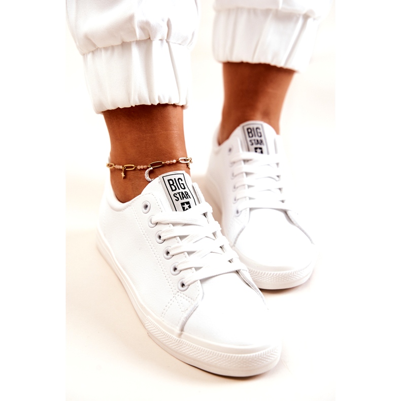 Bőr tornacipő Big Star JJ274311 fehér 6