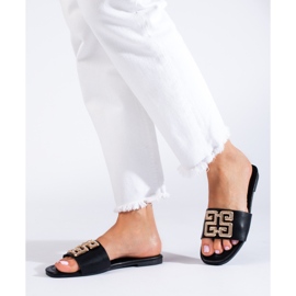 Elegáns fekete Shelovet női papucs 2