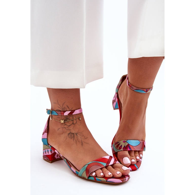 Mintás szatén magassarkú szandál Pink Mix Inspire Me! sokszínű 2