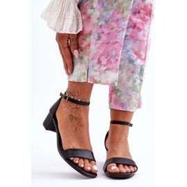 Bőr Sarkú szandál Sima Fekete Inspire Me! 1