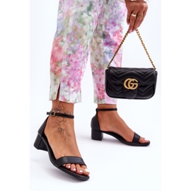 Bőr Sarkú szandál Sima Fekete Inspire Me! 2