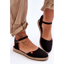 Női Big Star Platform Espadrilles FF274526 Fekete 2