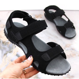 American Club W AM929A fekete tépőzáras sportszandál 1