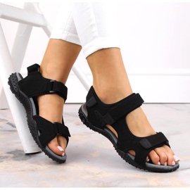 American Club W AM929A fekete tépőzáras sportszandál 2