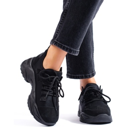Fekete női tornacipők a Shelovet platformon 1
