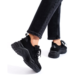 Fekete női tornacipők a Shelovet platformon 3