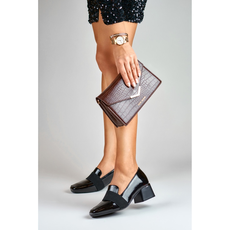 La.Fi Lakkbőr pumpák alacsony sarkú cipővel fekete 2