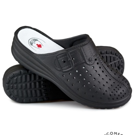 Kényelmes női flip-flop fedett ujjakkal, fekete 1
