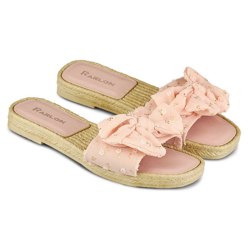 Rózsaszín női papucs masnival 1