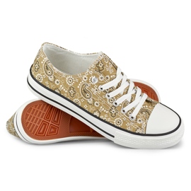 Bandana alacsony bézs színű tornacipő 2