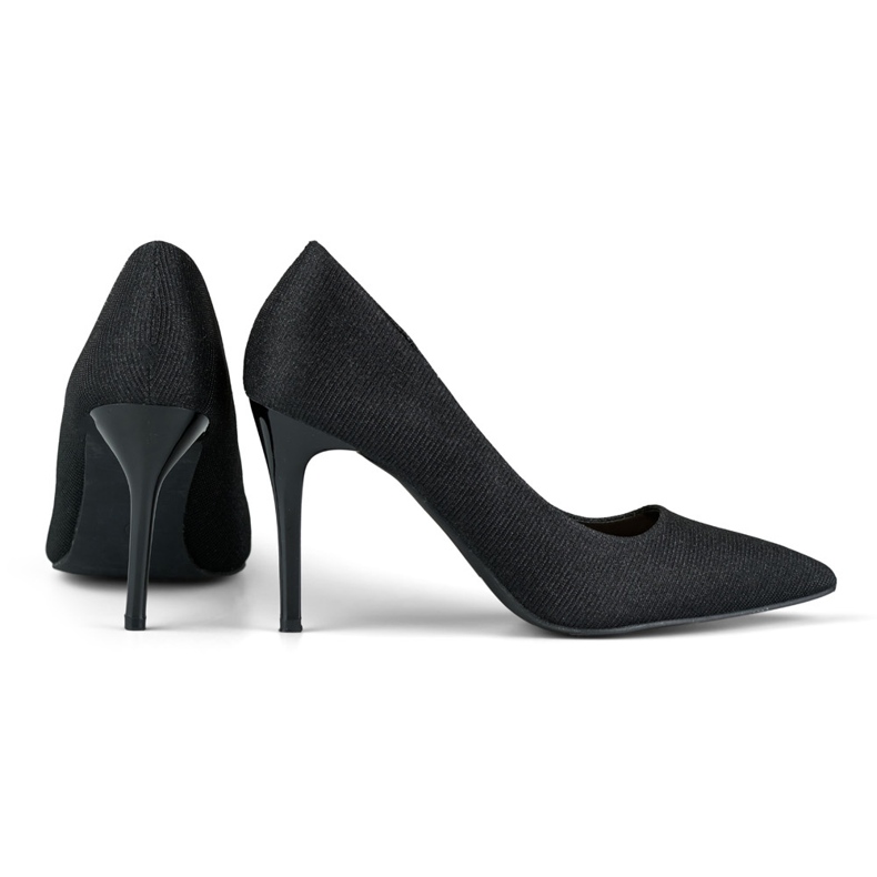 Elegáns fekete magassarkú enyhe csillogással 2