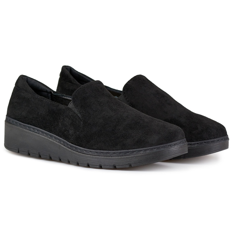 Kényelmes női velúr fekete cipő 1 Kényelmes női velúr fekete cipő 1