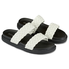 Női fekete-fehér szőtt papucs 1