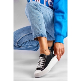 Fekete tornacipő alacsony platformon 1